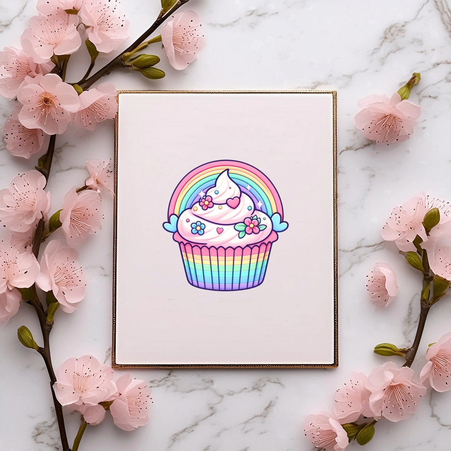 Rainbow Cupcake Sticker