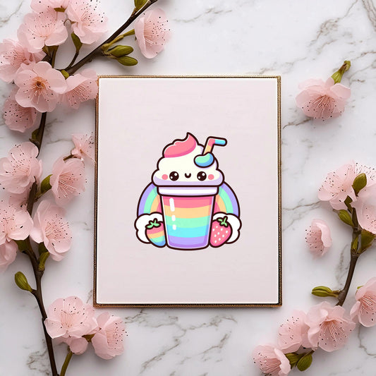 Rainbow Milkshake Sticker